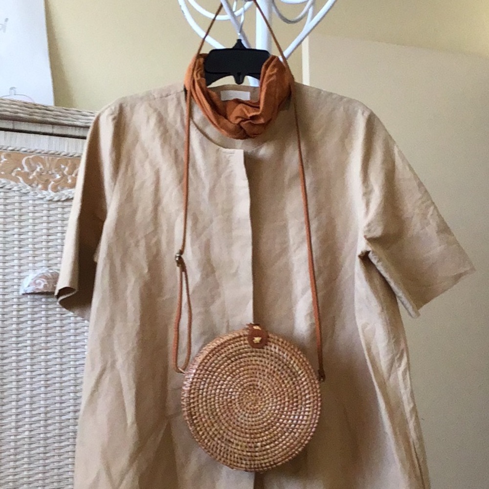 COS Beige Short-Sleeve A-Line Midi Dress - Picture 7 of 7